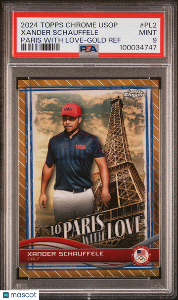 2024 Topps Chrome UsA Xander Schauffele #PL2 Gold Ref PSA 9