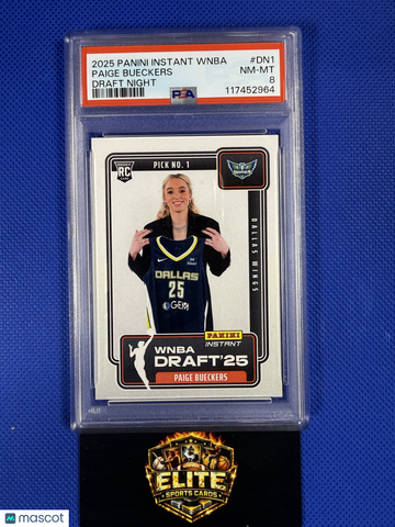 2025 Panini Instant WNBA Draft Night Paige Bueckers #DN1 Rookie PSA 8