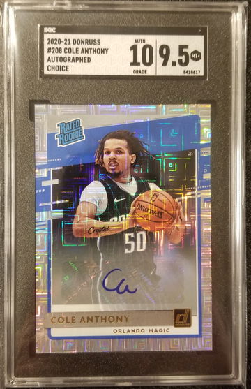 2020-21 Donruss Choice Cole Anthony Auto RC SGC 9.5/10