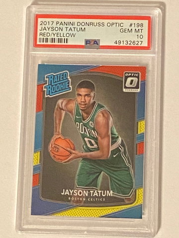 2017 Optic Red Yellow Jayson Tatum PSA 10