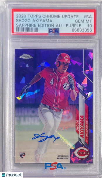 2020 Topps Chrome Update Sapphire Edition Autographs Shogo Akiyama #SA Purple PSA 10