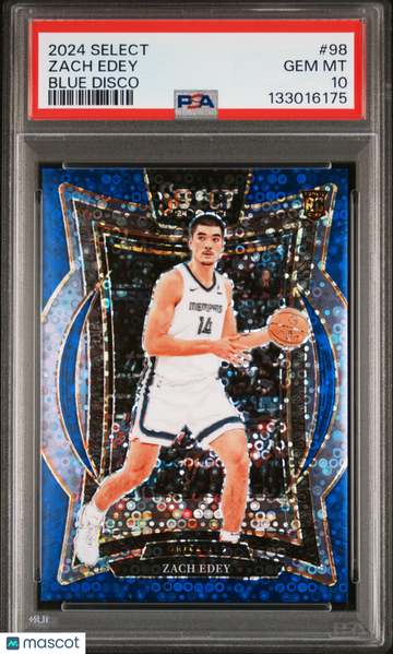 2024 Panini Select Zach Edey #98 Blue Disco PSA 10