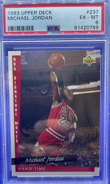 1993 Upper Deck Michael Jordan Chicago Bulls Hangtime Insert #237 PSA 6 EX-MT