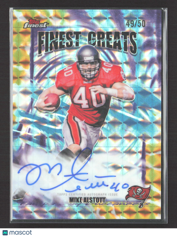 2025 Topps Finest Finest Greats Mike Alstott #FGA-MA Refractor Topps Certified Autograph Issue 49/50 Auto