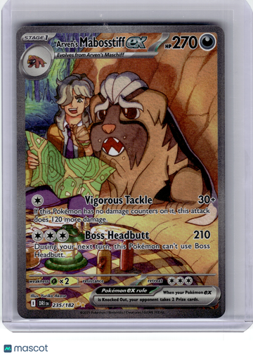 2025 Pokemon—Arven's Mabosstiff ex #235 Destined Rivals—Special Illustration Rare Holo