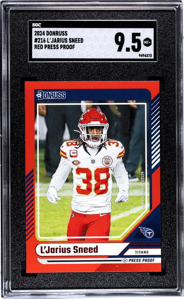 2024 Donruss #216 L'Jarius Sneed Red Press Proof SGC 9.5