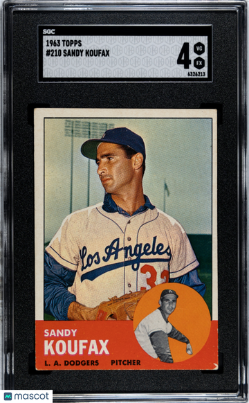 1963 Topps Sandy Koufax #210 SGC 4