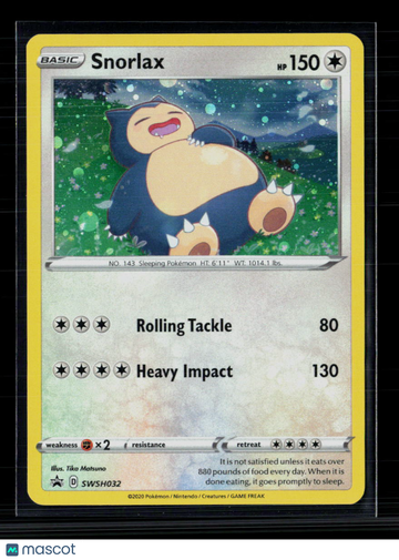 Pokemon 2020 Sword & Shield Snorlax #SWSH032