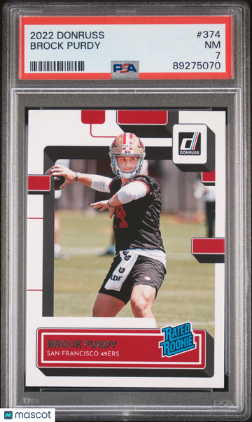 2022 Panini Donruss Brock Purdy #374 PSA 7