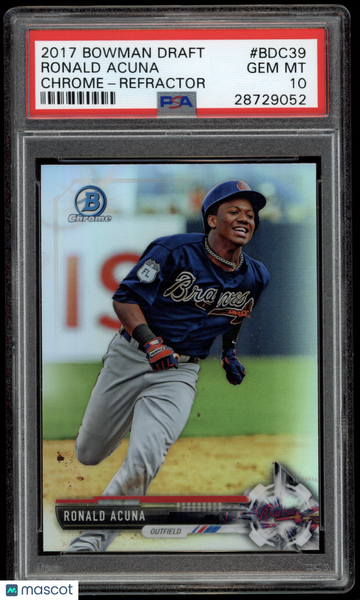 2017 Bowman Draft Ronald Acuna #BDC39 Chrome Refractor PSA 10
