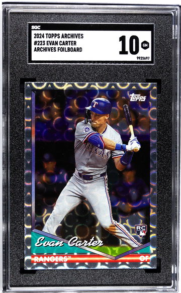 2024 Topps Archives #223 Evan Carter Archives Foilboard SGC 10