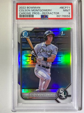 2022 Bowman Chrome Colson Montgomery Rookie Refractor /499 PSA 9 White Sox