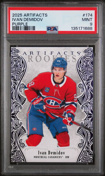2025 Upper Deck Artifacts Purple Ivan Demidov #174 /25 PSA 9