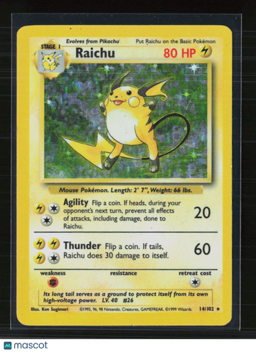 1999 Base Set Raicu Holo Rare #14/102