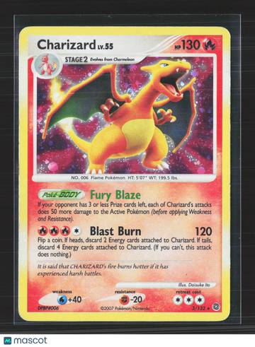 2007 EX Unseen Forces Charizard Holo Rare #3/132