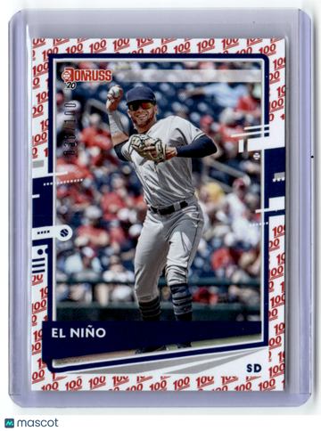 Fernando Tatis Jr. 2020 Panini Donruss Baseball 100 Emoji Short Print 030/100 SP #83