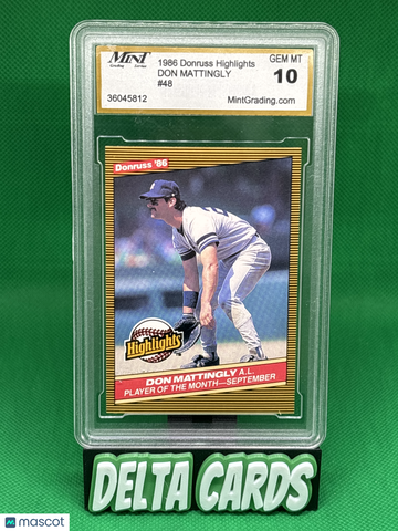 1986 Donruss Highlights Don Mattingly #48 Mint 10