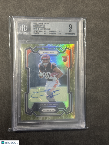 2023 Panini Prizm Chase Brown #318 BGS 9 Auto 9