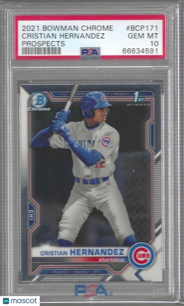 2021 Bowman Chrome Prospects Cristian Hernandez #BCP171 PSA 10