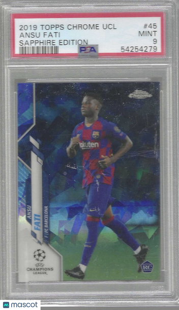 2019 Topps Chrome UEFA Champions League Sapphire Edition Ansu Fati #45 PSA 9
