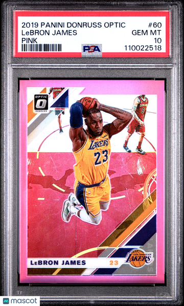 2019 Panini Donruss Optic LeBron James #60 Pink /25 Prizm PSA 10