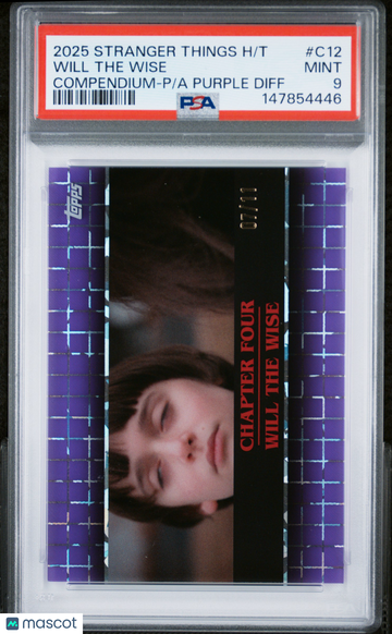 2025 Topps Stranger Things High Tek Compendium Will The Wise #C12 Purple Diff PSA 9