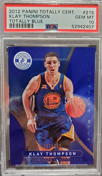 2012 Panini Totally Certified Klay Thompson Rc Totally Blue #281/299 PSA 10 GEM MINT POP 4
