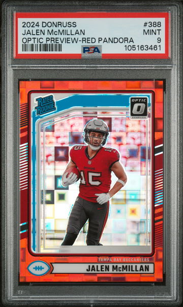 2024 Donruss Optic Preview Red Pandora Jalen McMillan #388 RC PSA 9