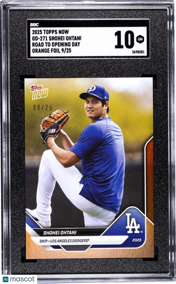 2025 Topps Now Shohei Ohtani #OD-271 Road Opening Day Orange Foil SGC 10