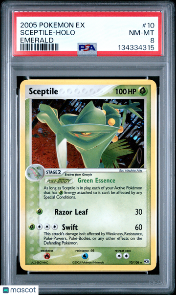 2005 Pokemon EX Emerald Sceptile Holo Emerald PSA 8 #10