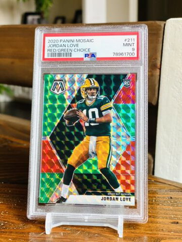 2020 Jordan Love RC Panini Mosaic Red Green Choice Prizm PSA 9 Rookie Card