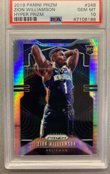 ZION WILLIAMSON 2019 HYPER PRIZM ROOKIE PSA 10 GEM MINT SP