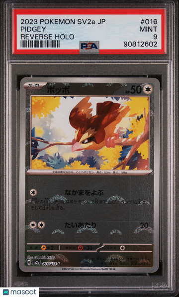 2023 Pokemon Japanese Sv2a-Pokemon 151 Pidgey Japanese PSA 9 #016