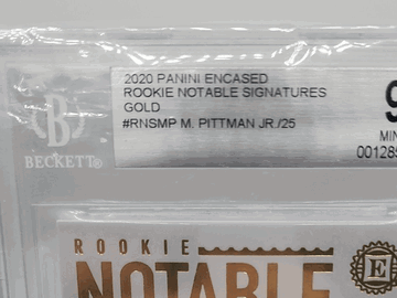 Graded BCCG 9 2020 Panini Encased Michael Pittman Jr. Gold Rookie Auto Trading Card Indianapolis Colts