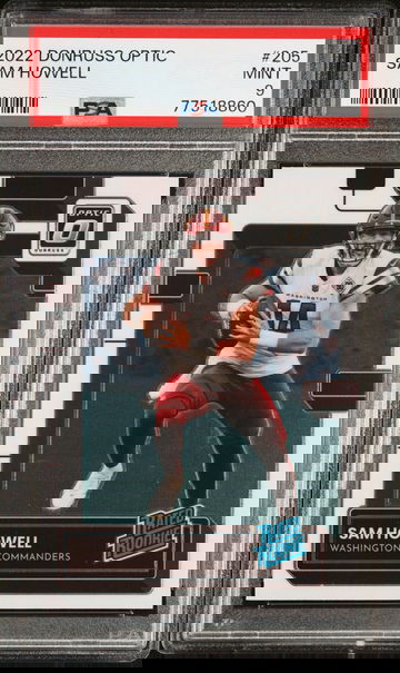 2022 DONRUSS OPTIC Sam Howell Base Rookie #205 PSA 9 RC Commanders