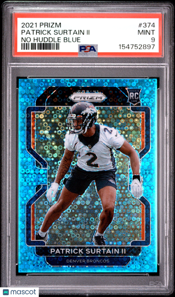 2021 Panini Prizm Patrick Surtain II #374 No Huddle Blue PSA 9