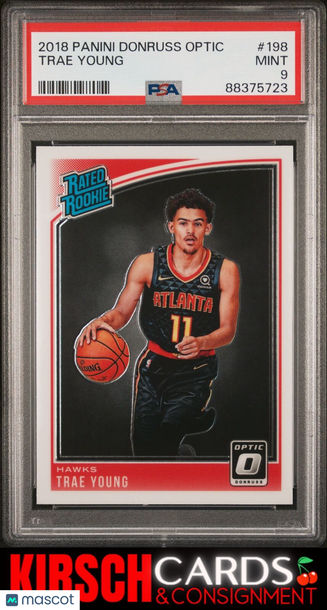 Trae Young 2018 Panini Donruss Optic RC #198 PSA 9