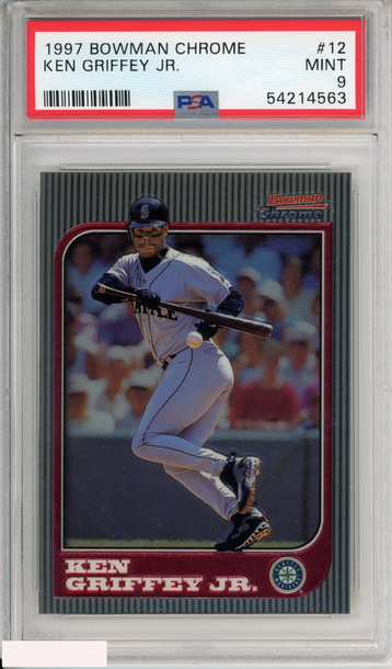 1997 BOWMAN CHROME KEN GRIFFEY JR #12 HOF SEATTLE MARINERS PSA 9 MINT