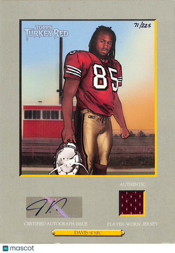 2006 Topps Turkey Red Vernon Davis #TRAR-VD /225 Player-Worn Jersey Authentic Autographed Player-Worn Jersey