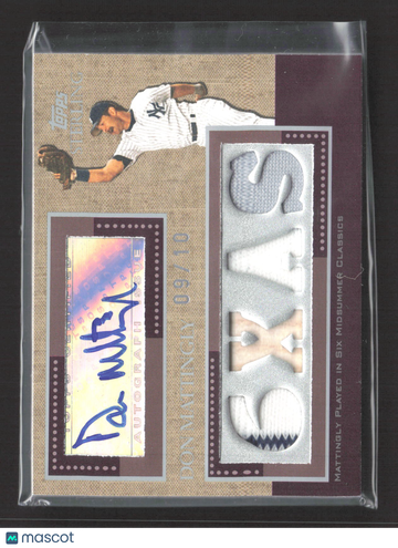 2008 Topps Sterling Career Stats Autograph Relics Don Mattingly #4CSA-112 /60 Autograph Relic Authentic Game-Used Memora