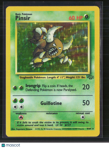 1999 Jungle Pinsir Holo Rare #9/64