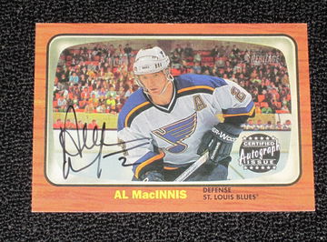 2002-03 Topps Heritage Real One Auto Al MacInnis #RO-AM Auto HOF