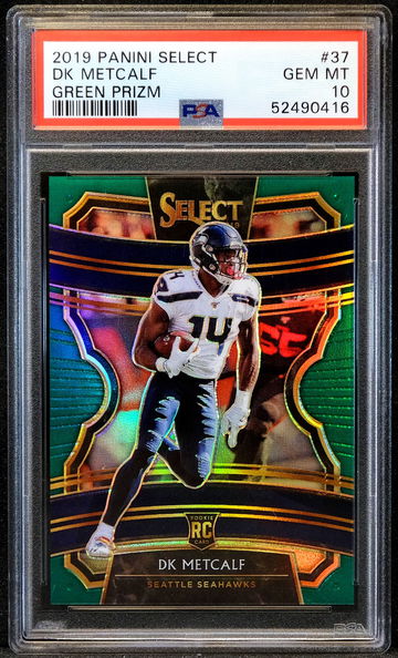 2019 DK METCALF ROOKIE RC 🔥 Select Concourse GREEN Prizm #/5 🔥 PSA 10 - SSP!