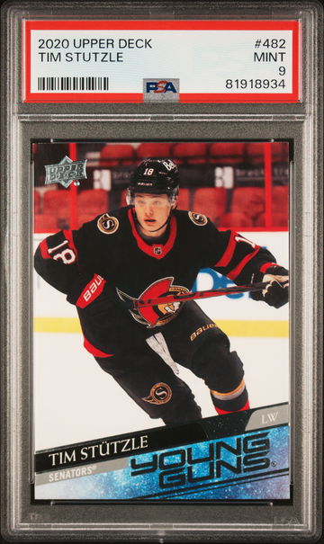 2020 Upper Deck Series 2 Young Guns Tim Stutzle #482 RC PSA 9