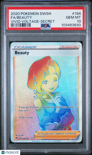 2020 Pokemon Sword & Shield Vivid Voltage Beauty Vivid Voltage-Secret PSA 10 #194
