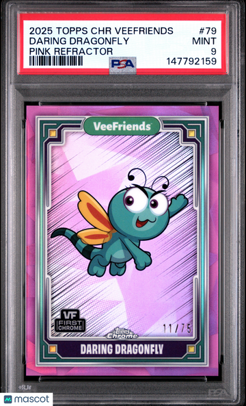 2025 Topps Chrome Veefriends Daring Dragonfly #79 Pink Refractor PSA 9