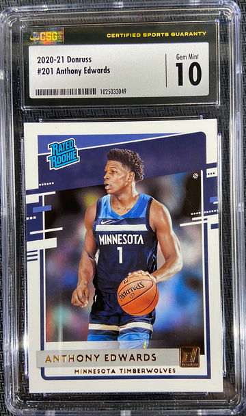 2020-21 Donruss ROOKIE Anthony Edwards CSG 10 GEM MINT