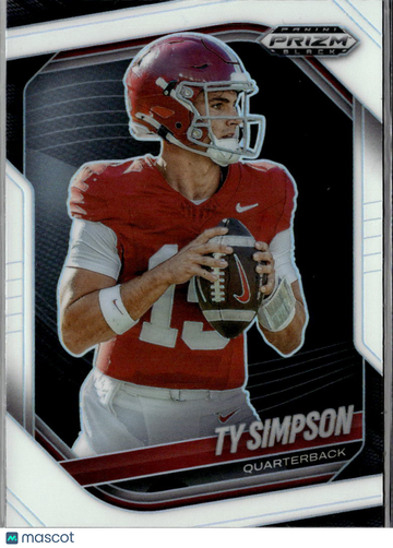 Ty Simpson 2025 Panini Prizm Black Football /175 Alabama Crimson Tide