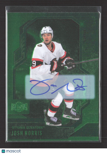 2025 Upper Deck SkyBox Metal Universe Hockey Josh Norris #34 Green Auto /10