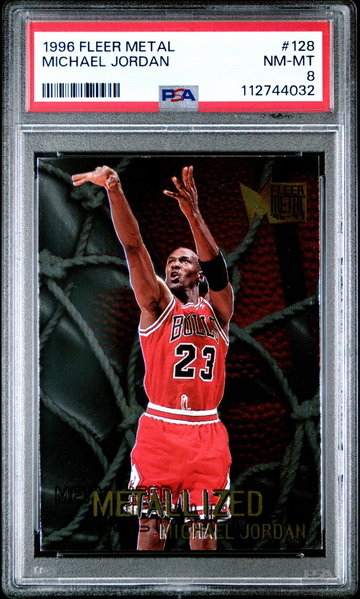 1996 Fleer Metal Metallized Michael Jordan #128 PSA 8